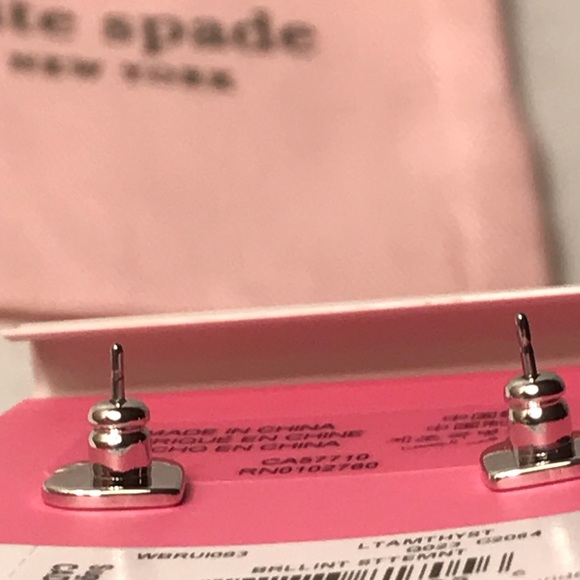 Kate Spade Duo Prong Light Amethyst Stud Earrings - Picture 8 of 12